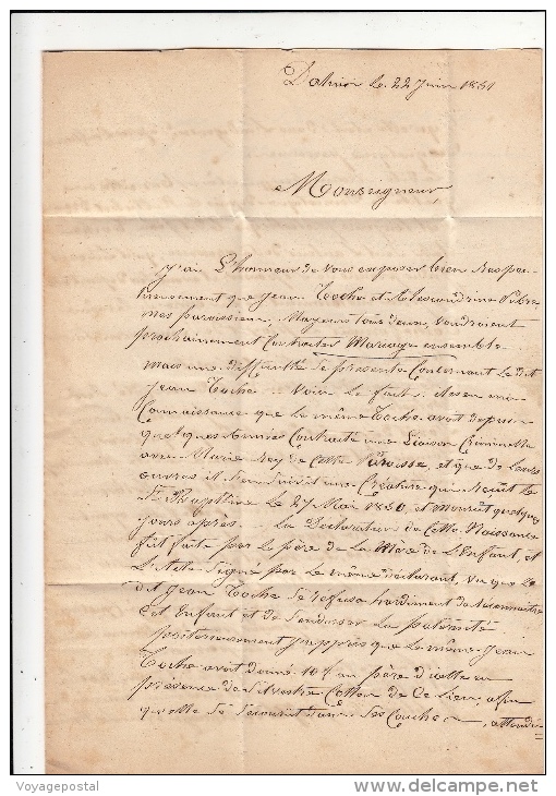 Lettre CaD Poggetto (Le Puget) Comté De Nice 1851 >> Mr Lévêque De Nice Sardaigne Sardes - 1849-1876: Période Classique