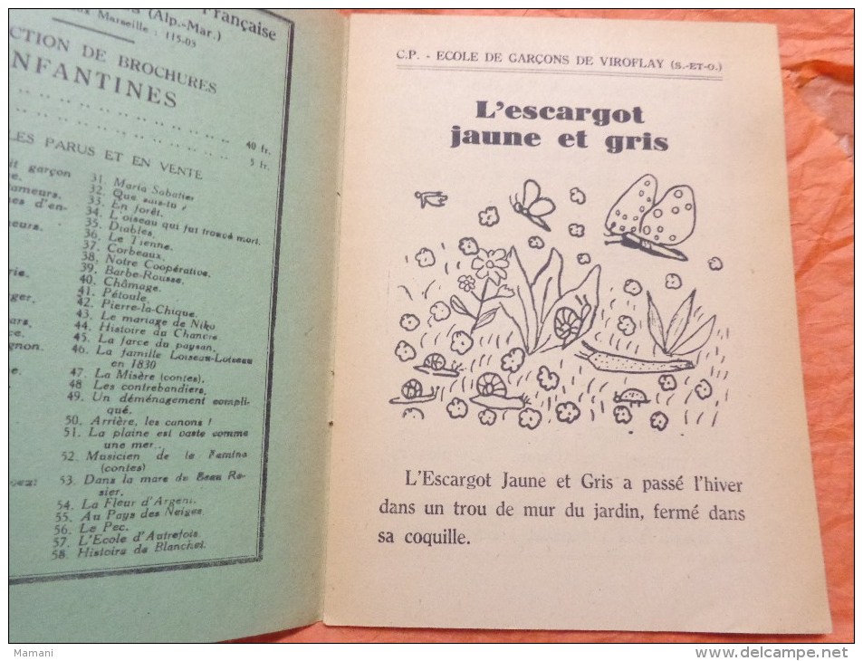 L'escargot Jaune Et Gris Collection Illustrees Par Les Enfants-cp Ecole De Garcons De Viroflay N°120  Fevrier 1947 - 6-12 Jaar