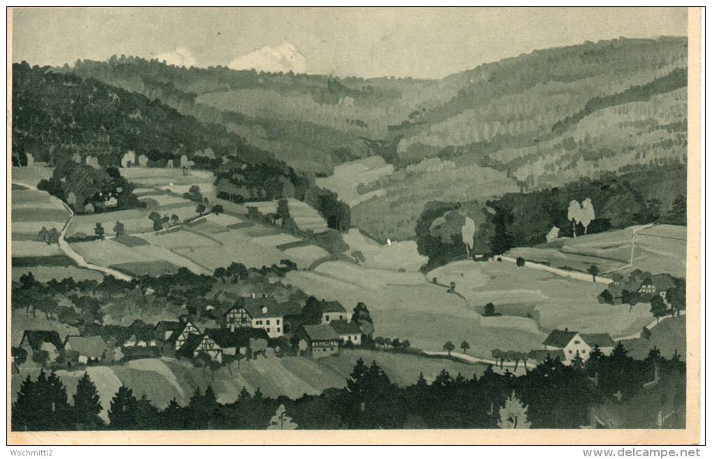 Kunstkarte LÜTZEL Im Spessart, PostBIEBER, Kreis GELNHAUSEN; 1924nach Frankfurt/M - Gelnhausen