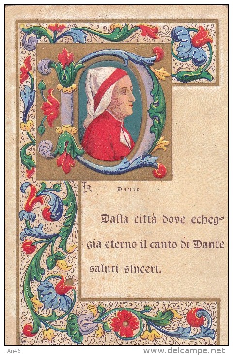 DANTE-BELLA CARTOLINA GAUFFREE-VIAGGIATA 27/10/1903-VEDI 2 SCAN - Other & Unclassified