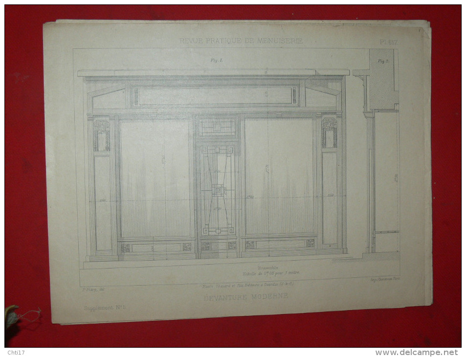 ARCHITECTURE ARTDECO 1900 METIER MENUISIER COMMERCE DEVANTURE EDITION LIBRAIRIE E THEZARD A DOURDAN - Architecture