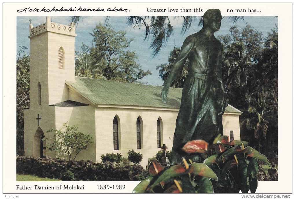 Ph-CPM Etats Unis Molokai (Hawaii) St. Francis Church, Father Damien Of Molokai - Molokai