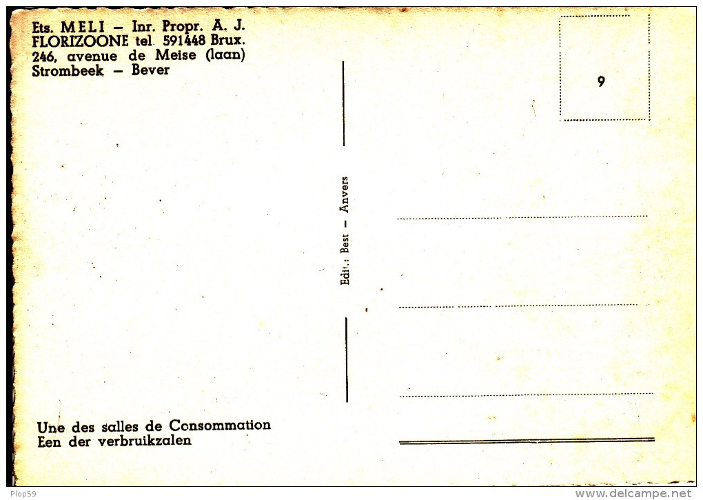 Cpa  2 Scans Strombeek-Bever - Ets Meli -Golf - Une Salle De Consommation Proprietaire A.J. Florizoone - Grimbergen