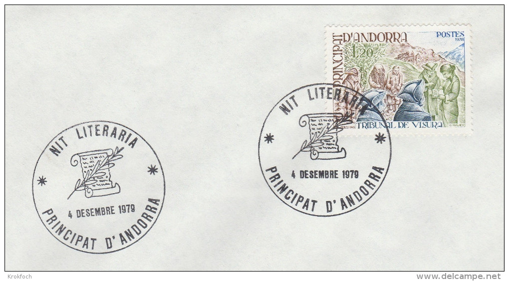 Andorra 1979 - BT Nit Literaria - Lettre Entière - Bureau Temporaire - Maschinenstempel (EMA)