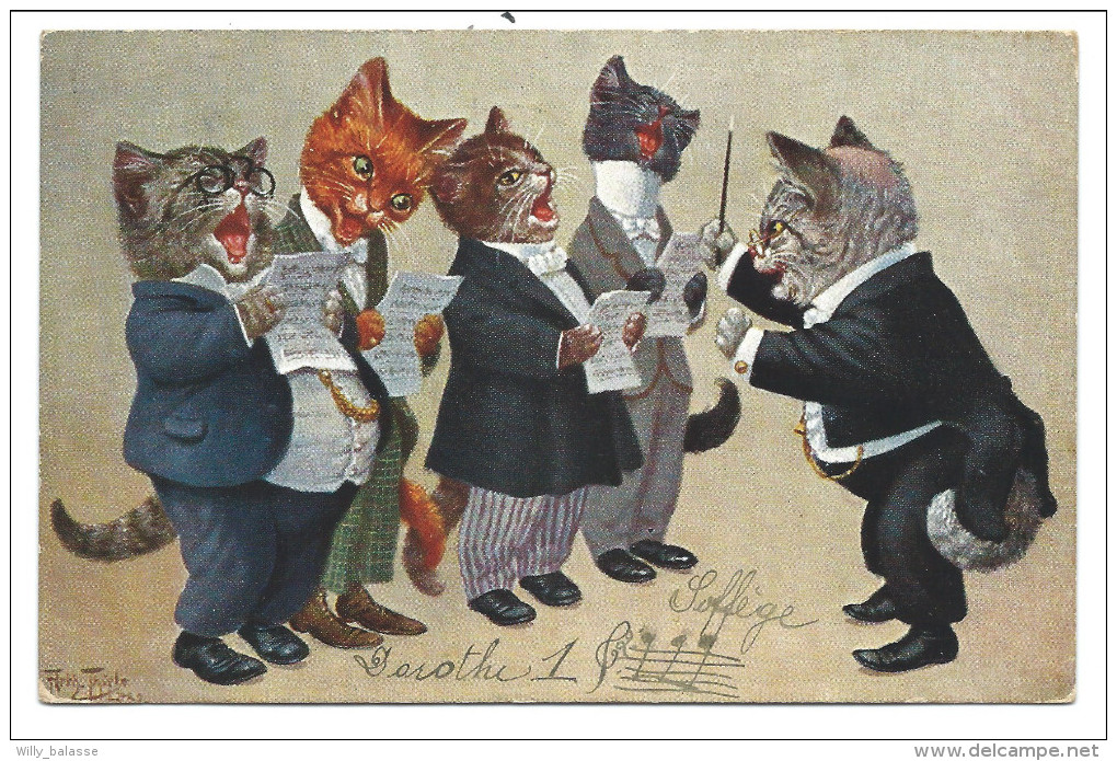 CPA - Fantaisie - Illustrateur Arthur THIELE - Chats Humanisés - Chorale - Orchestre - Cat - Katze  // - Thiele, Arthur