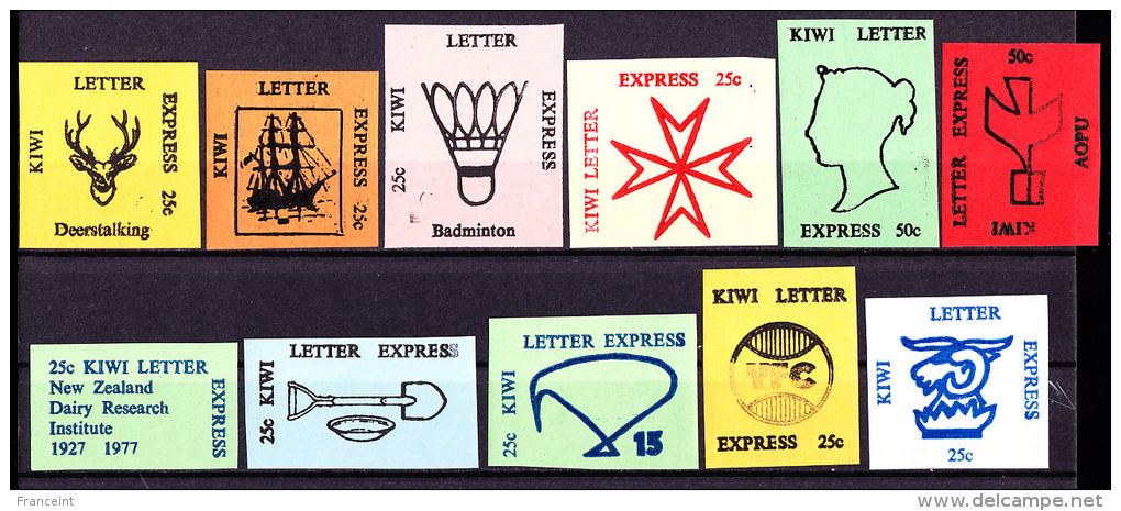 New Zealand Kiwi Letter Express Locals Collection. #2 - Express Delivery Stamps