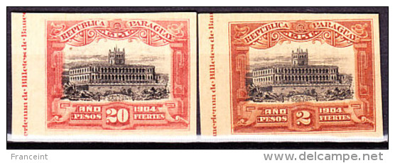 Paraguay 1910 UPU Issue 2 Proofs On Card Stock, 2p And 20p. - Paraguay