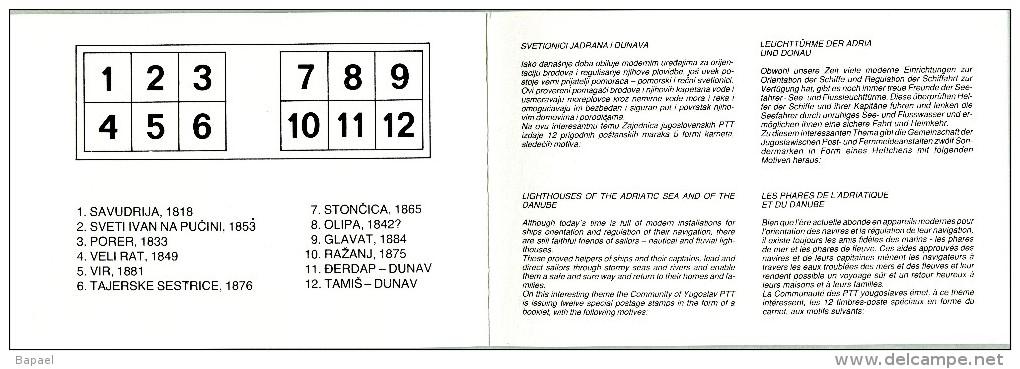 N° Yvert 2354 à 2365 - Carnet De Yougoslavie (1991) (Neuf - **) - Phares De L'Adriatique Et Du Danube - Booklets