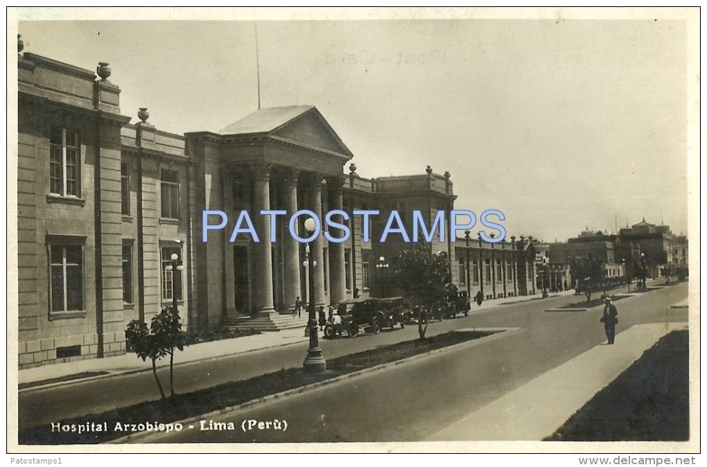 22617 PERU LIMA HOSPITAL ARZOBISPO & AVENIDA POSTAL POSTCARD - Pérou