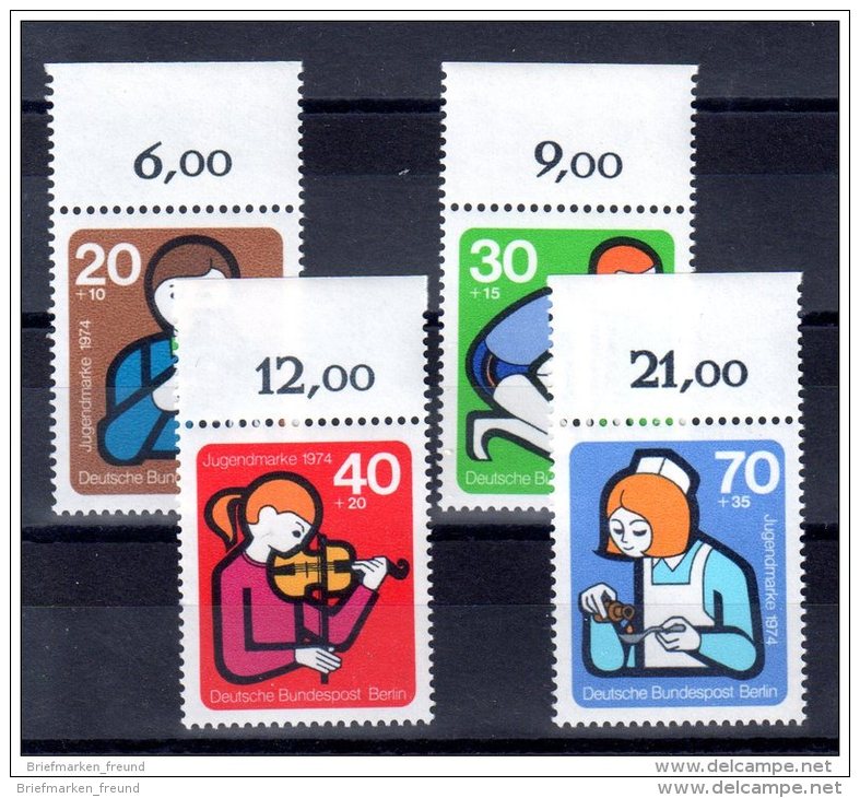 Berlin 1974 Mi. 468 - 471 ** Jugend Jugendarbeit Oberrand Postfrisch (1624) - Ungebraucht