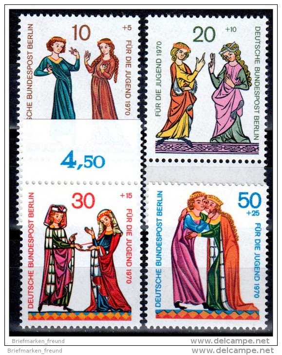 Berlin 1970 Mi. 354-357 ** Jugend Minnesänger Postfrisch (pü1383) - Unused Stamps