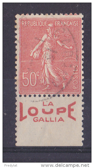 BANDE PUB OBLITERE 50 C SEMEUSE  LIGNEE  TYPE  IIB   QUINZAINE PHILATELIQUE  LA LOUPE GALLIA - Autres & Non Classés