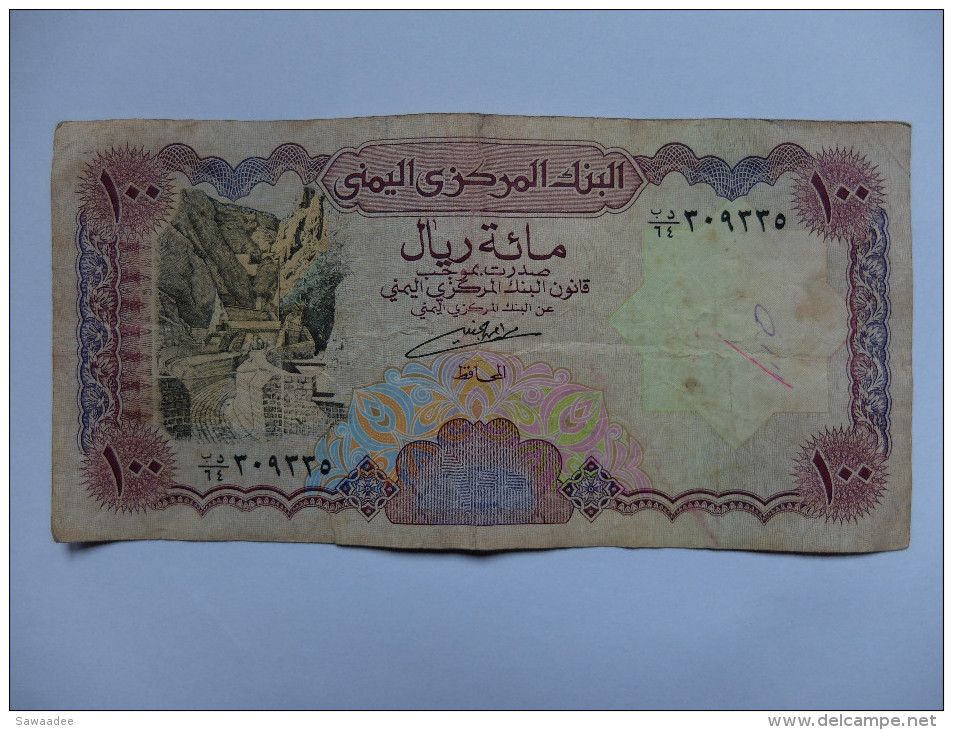 BILLET - YEMEN - REPUBLIQUE ARABE DU YEMEN - P.28 - 100 RIALS - 1993 - VUE DE SANAA - PAYSAGE ADEN - Yemen