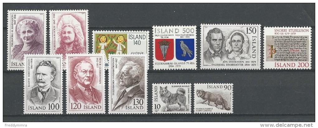 Islande: 494/ 504 ** - Unused Stamps