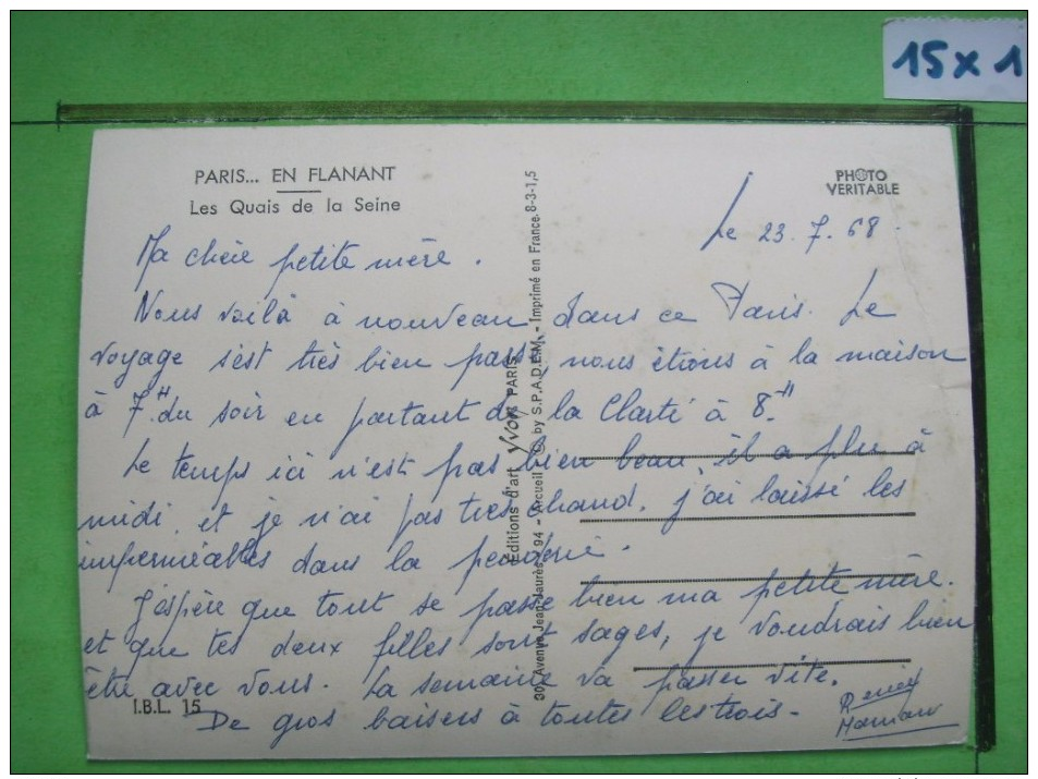 75-62) Paris  En Flanant : Les Quais De La Seine   :  Peniches    : RECTO-VERSO - El Sena Y Sus Bordes