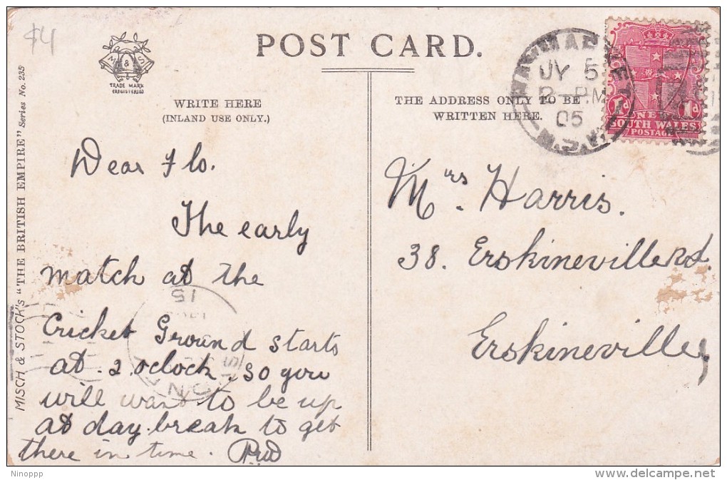 Australia New South Wales State 1905 1d Red On Postcard, Marlborough House - Wereld