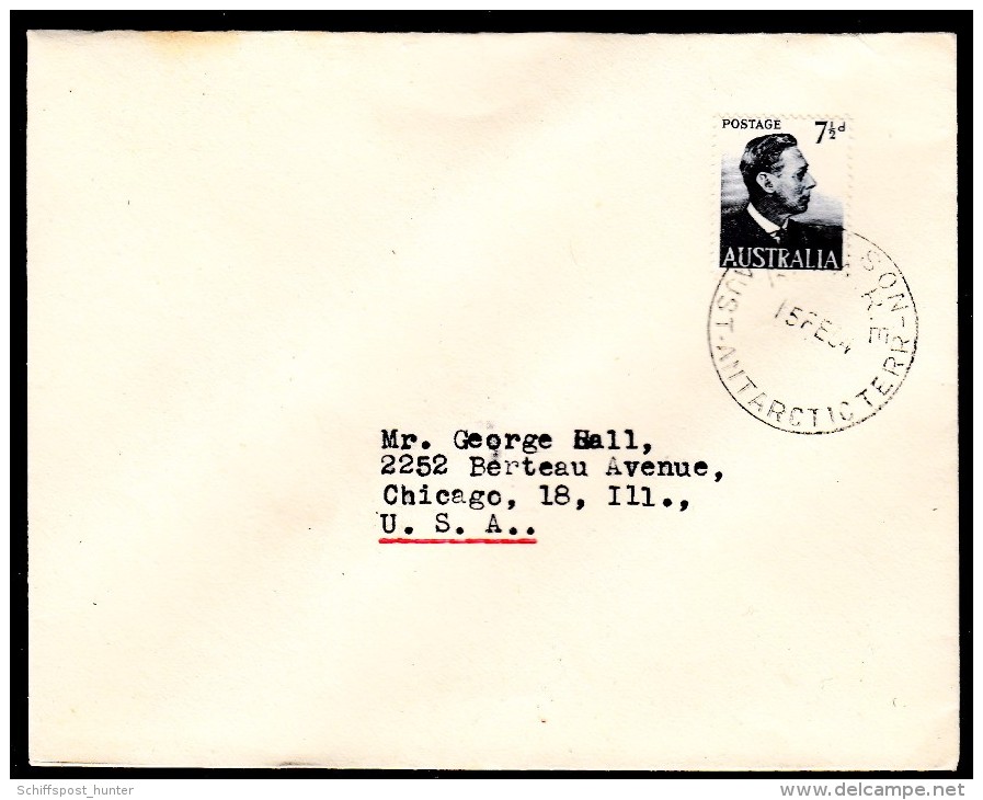 ANTARCTIC, AAT, MAWSON, Very Nice Old Marking From 15.FEB 1954 , ,look Scan !! 12.6-54 - Onderzoeksstations