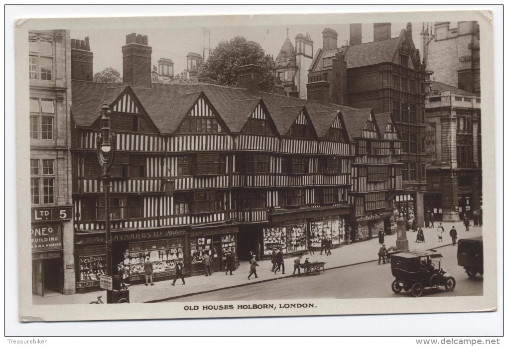 ENGLAND ~ RPPC Old Houses HOLBORN London 1931 Sea Post S.S. Leviathan Cancel - Other & Unclassified