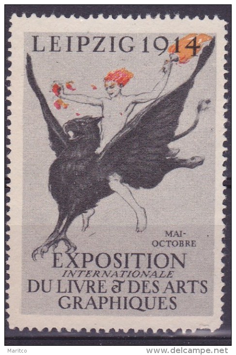 DEUTSCHES REICH LEIPZIG 1914 EXPOSITION DES LIRE ET DES ARTS - Fantasie Vignetten