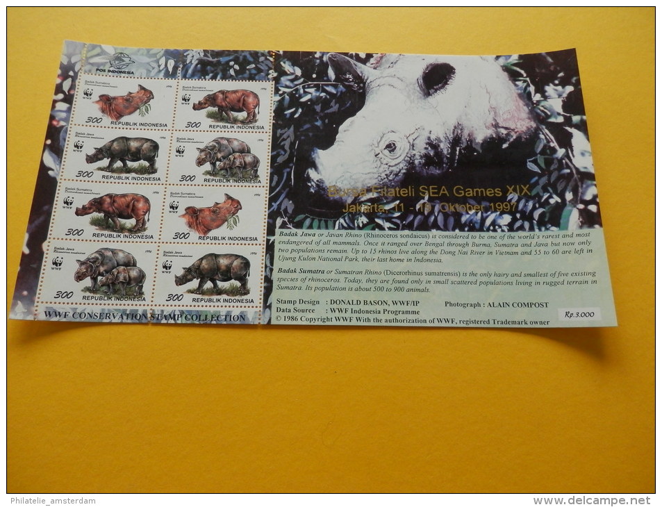 Indonesia 1996, WWF FAUNA SUMATRA JAVA RHINOCEROS: Mi 1648-51, ** -KB - Unused Stamps