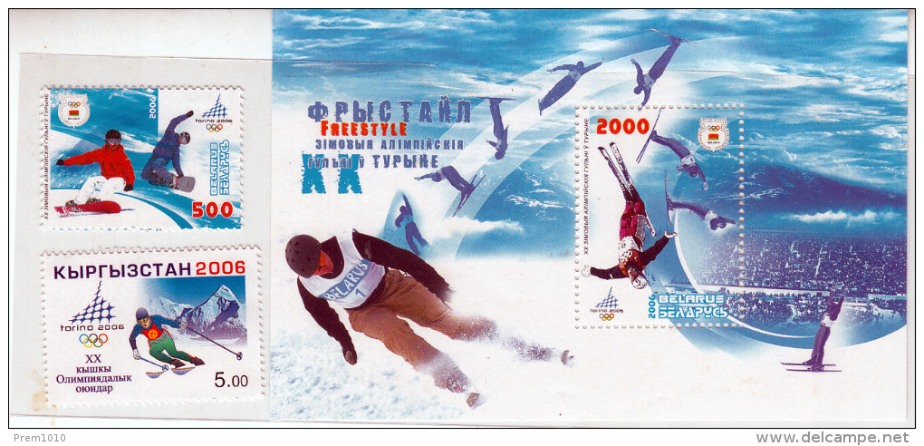 Winter Olympics- TORINO ( ITALY)- 2006 Stamps & M/S From Belarus, Krygystan- MNH - Invierno 2006: Turín