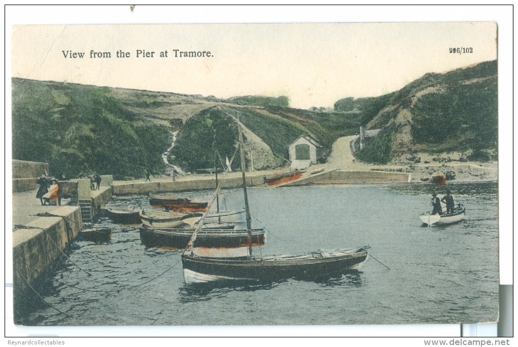 Vintage Ireland Tramore 3 X Pcs Unposted. View From Pier, Metal Man & Towers. - Waterford