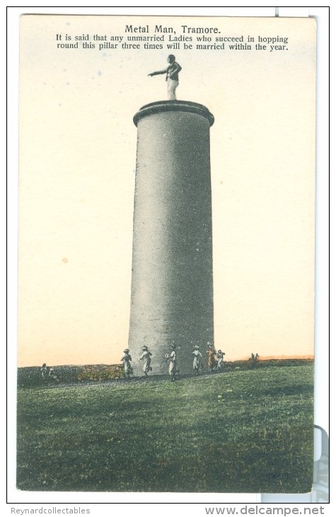 Vintage Ireland Tramore 3 X Pcs Unposted. View From Pier, Metal Man & Towers. - Waterford