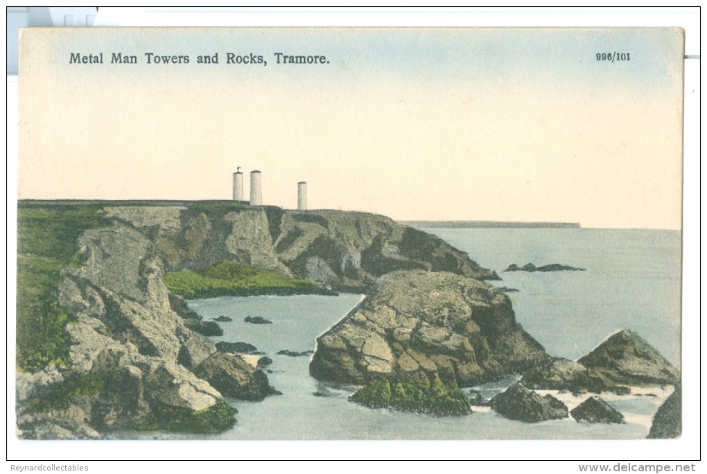 Vintage Ireland Tramore 3 X Pcs Unposted. View From Pier, Metal Man & Towers. - Waterford