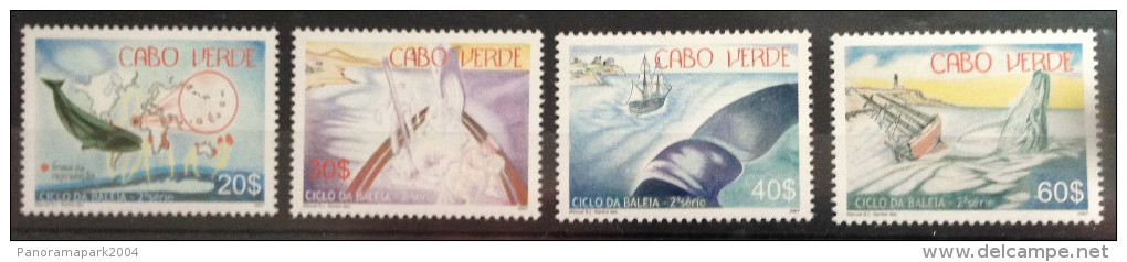 Cabo Verde 2007 - Ciclo Da Baleia IIe Serie Whale Wal Baleine Boot Ship Boat Schiff Bateau 4 Val. MNH - Isola Di Capo Verde