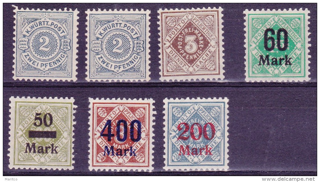 WÜRTTEMBERG LOT MNH ** - Other & Unclassified