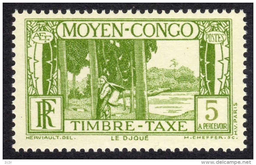 Congo Français  1933: Taxe N° TT23** (YT23) - TB - Unused Stamps