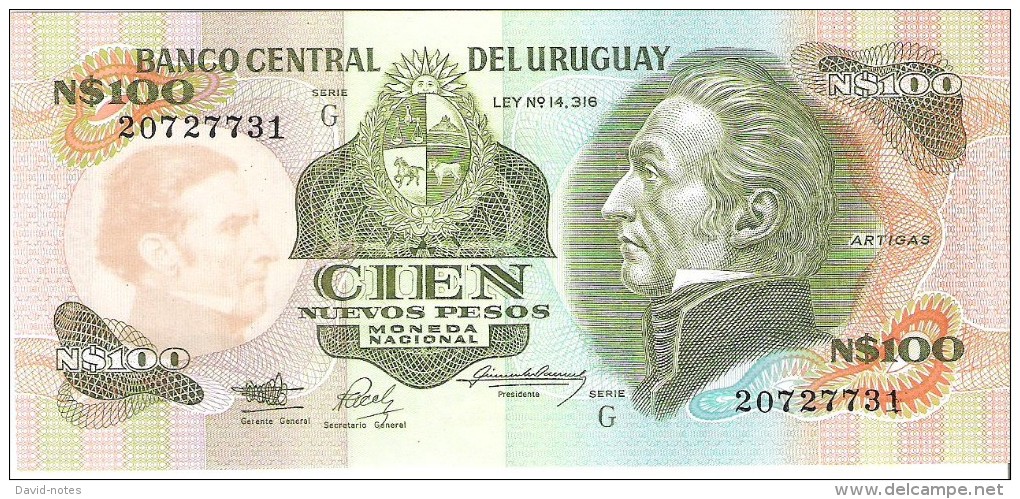 Uruguay  - Pick 62A - 100 Nuevos Pesos 1987 - Unc - Uruguay