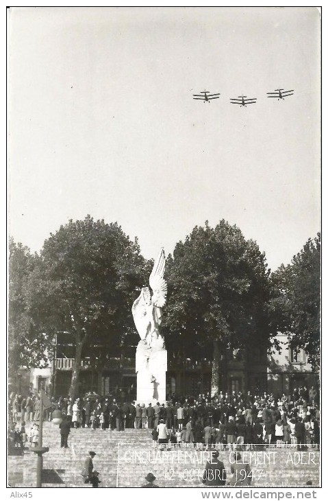 CINQUANTENAIRE CLÉMENT ADER - 12 OCTOBRE 1947 - INAUGURATION - Carte Photo-TTB - Inaugurations