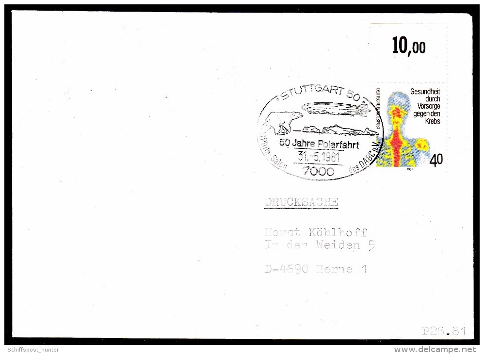 ARCTIC, GERMANY, " 50 Jahrte Polarfahrt" Zeppelin, 31.5.1981 !! 20.4-22 - Spedizioni Artiche