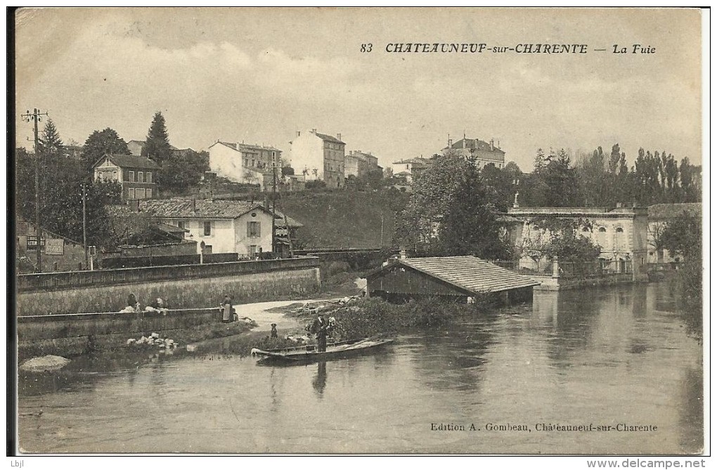 CHATEAUNEUF , La Fuie , 1915 , CPA ANIMEE + Cachet Au Dos " 8 REG. Du GENIE , SAPEURS TELEGRAPHISTES " - Chateauneuf Sur Charente