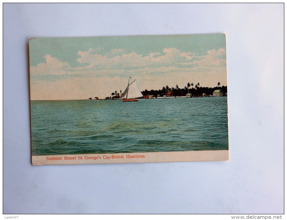 Carte Postale Ancienne : BELIZE :  British Honduras, Summer Resort, St. George's Cay - Belice