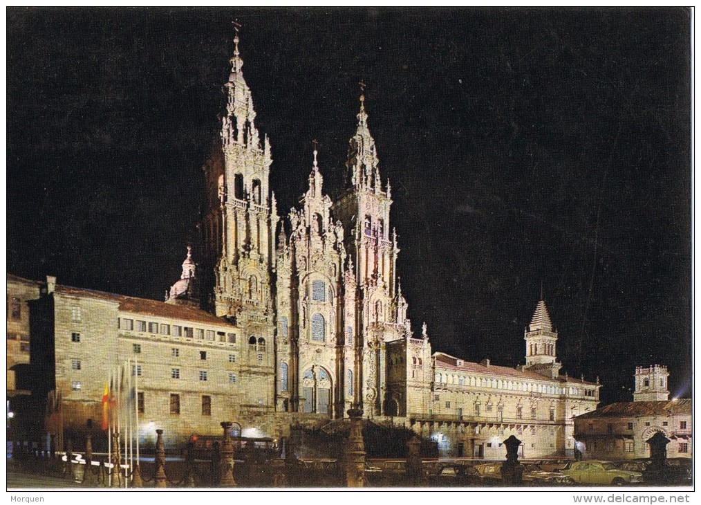 15624. Postal SANTIAGO De Compostela (Couña) 1978. Catedral De Noche - Cartas & Documentos