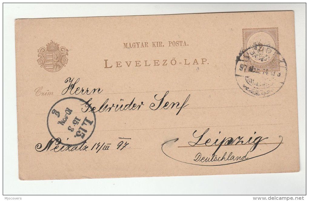 1897 HUNGRAY Postal  STATIONERY CARD To Leipzig GERMANY Cover Stamps - Covers & Documents