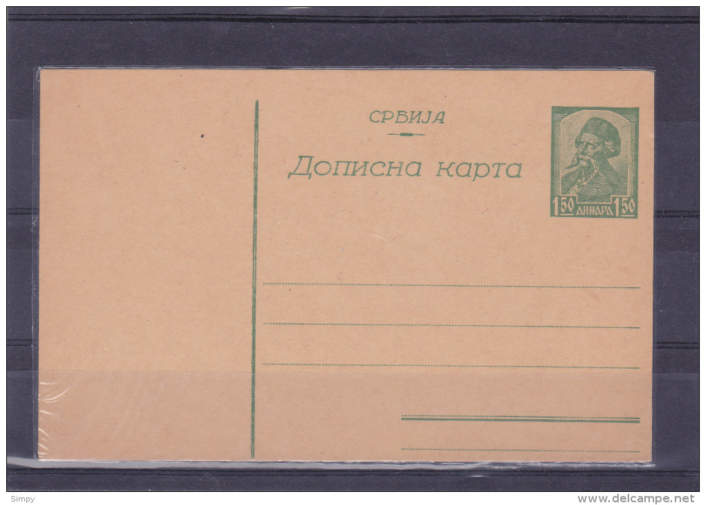 YUGOSLAVIA Serbia Postal Card Dopisna Karta Vuk Karadzic 1,50 Dinara MNH - Postal Stationery