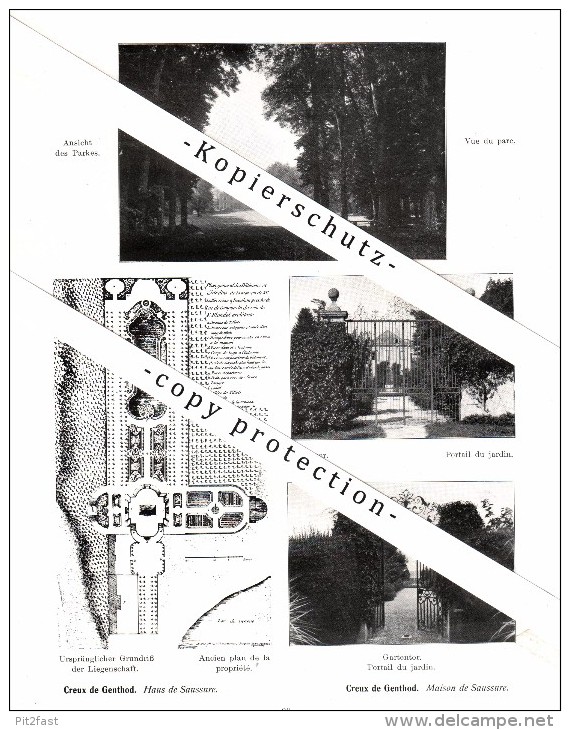 Photographien / Ansichten , 1912 , Creux De Genthod , Prospekt , Architektur , Fotos !!! - Genthod