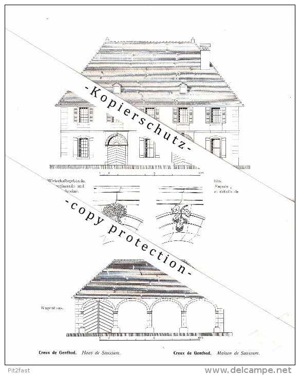 Photographien / Ansichten , 1912 , Creux De Genthod , Prospekt , Architektur , Fotos !!! - Genthod