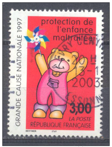France YT N°3124 Protection De L'enfance Maltraitée Oblitéré ° - Gebraucht