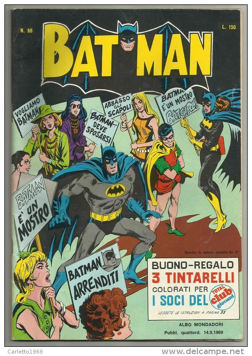 BATMAN N.68 DEL 14/9/1969 EDITORE MONDADORI - Super Heroes