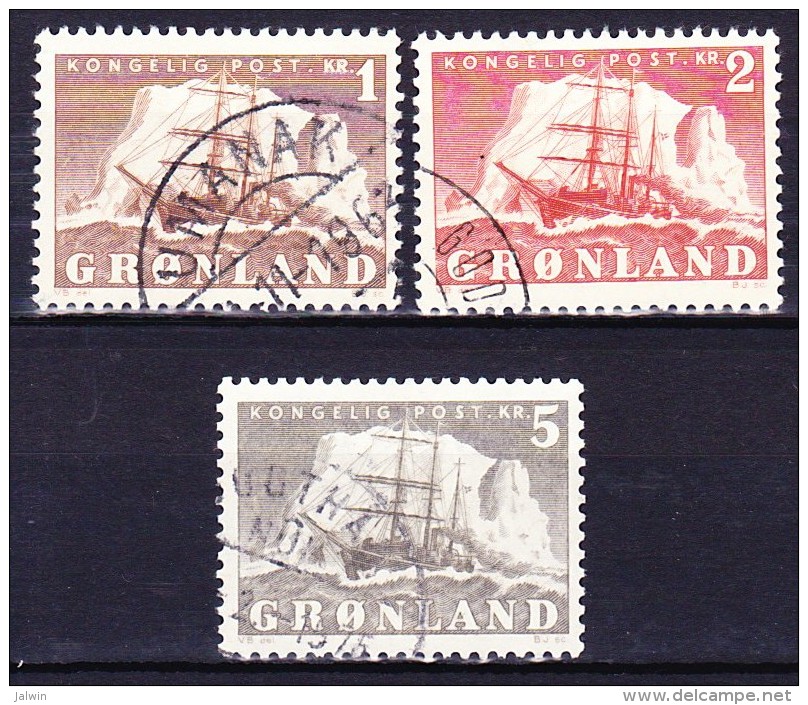 GROENLAND 1950-59 YT N° 25 à 27 Obl. - Gebraucht