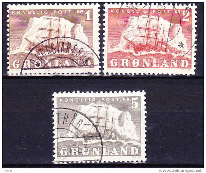 GROENLAND 1950-59 YT N° 25 à 27 Obl. - Gebraucht