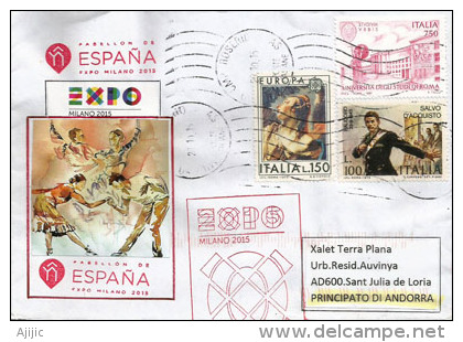 UNIVERSAL EXPO MILANO 2015. SPAIN/ESPAÑA.letter From The Spanish Pavilion,with Official Stamp Of The EXPO - 2015 – Milan (Italie)