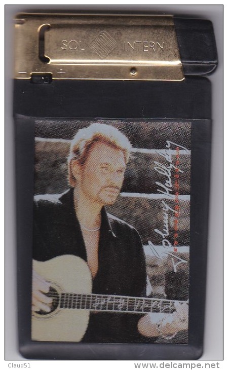 Briquet Extra-plat ;Johnny Hallyday (SOL  INTERN)Club Johnny - Autres & Non Classés