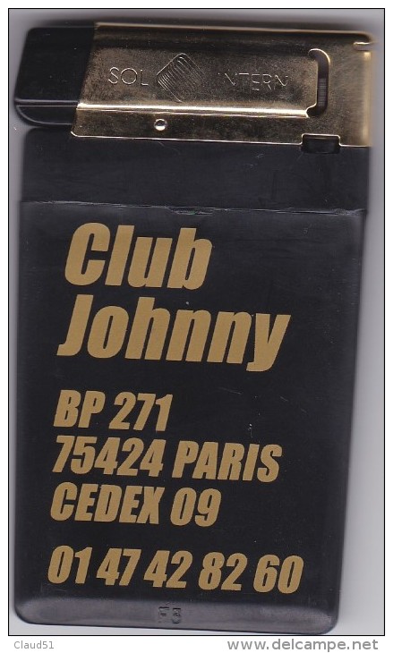 Briquet Extra-plat ;Johnny Hallyday (SOL  INTERN)Club Johnny - Autres & Non Classés