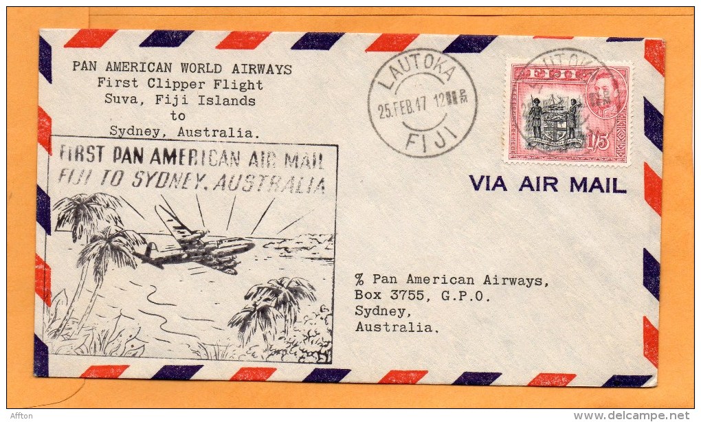 Fiji 1947 Air Mail Cover Mailed To Australia - Fiji (...-1970)