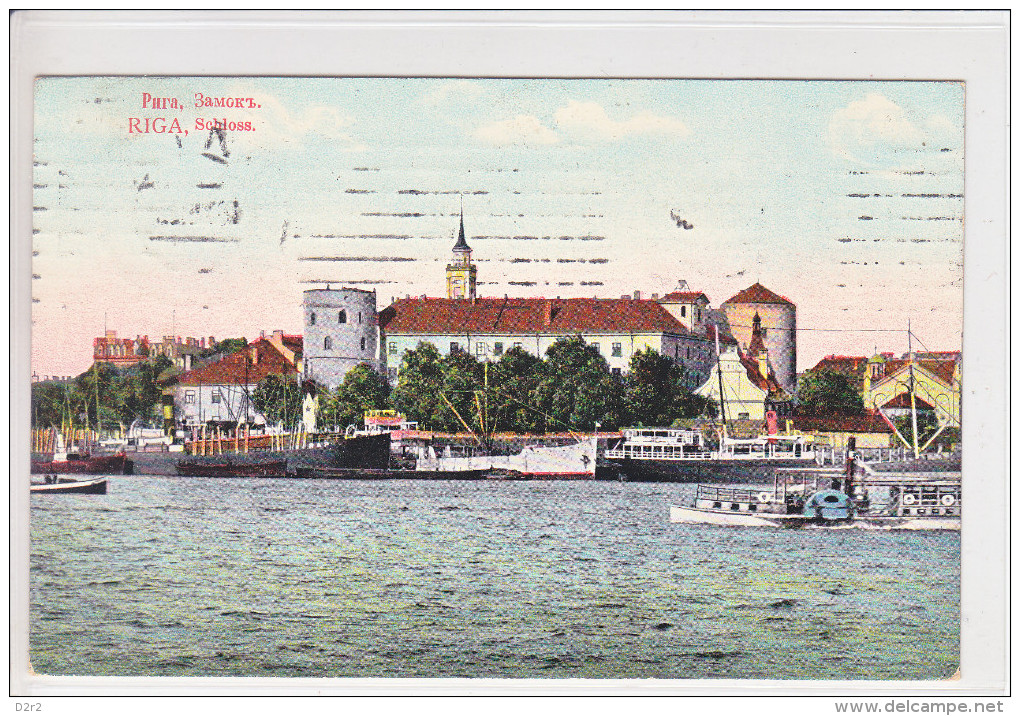 RIGA - CHATEAU ET BATEAU A VAPEUR- 16.12.1908 - - Lettonie